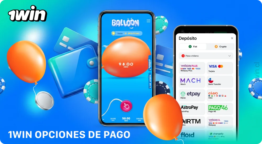 1win admite depósitos y retiros en CLP para que puedas disfrutar cómodamente del juego Balloon en Chile