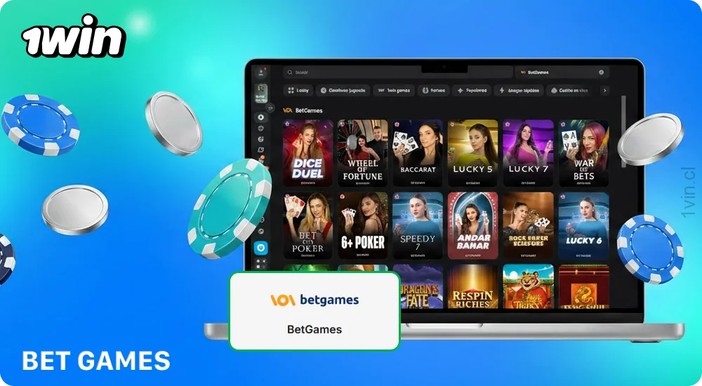 Betgames en 1win Chile ofrece una gran variedad de juegos con crupieres en vivo