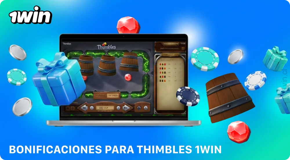 Los bonos de Thimbles en 1win incluyen ofertas de bienvenida, reembolsos, giros gratis y otras promociones para los jugadores de Chile