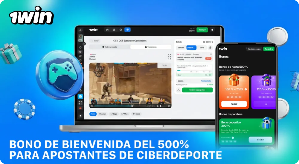 El bono de bienvenida de 1win para apuestas en deportes electrónicos ofrece a los nuevos usuarios hasta un 500 %