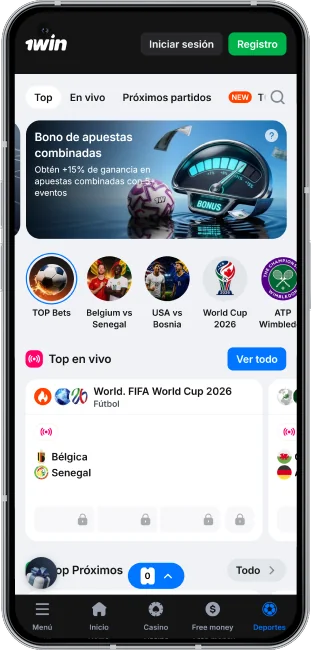 captura de pantalla de la app de 1win en chile apuestas deportivas