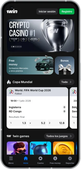captura de pantalla de la app de 1win en chile