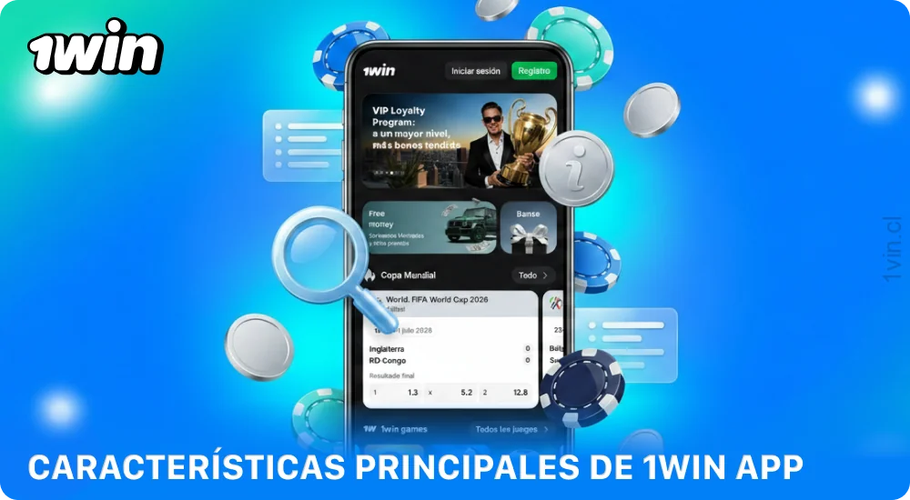 La aplicación 1win Chile te permite hacer apuestas, jugar en el casino, administrar tu cuenta, realizar pagos y comunicarte con el servicio de atención al cliente