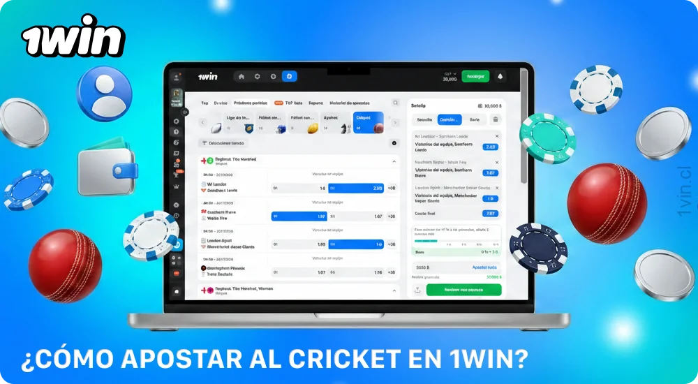 Para apostar en críquet en 1win Chile, elige un partido, un mercado y una cuota, y realiza tu apuesta