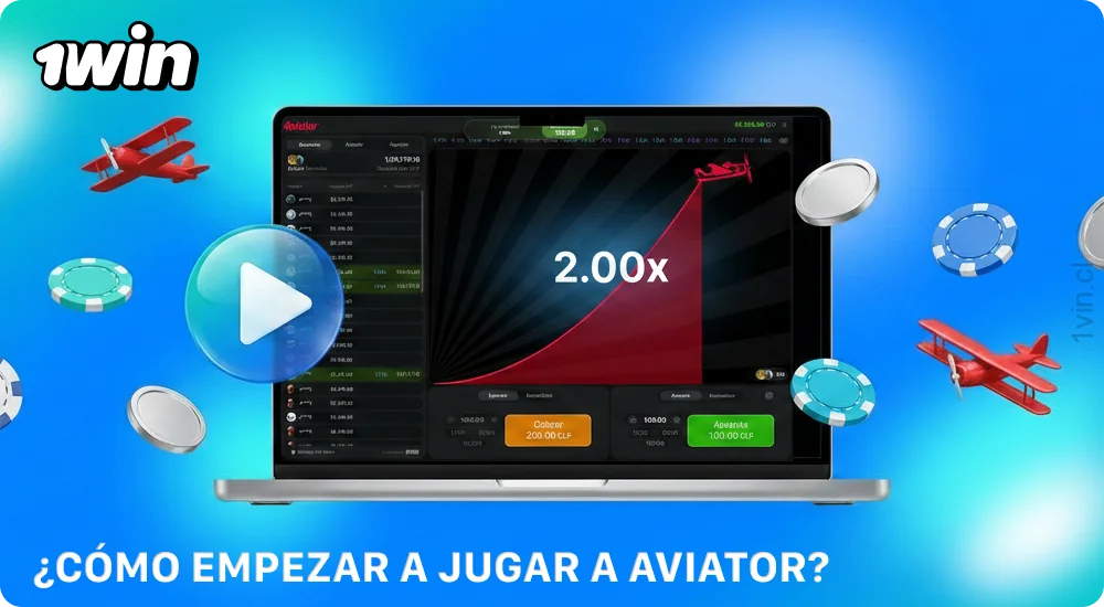 Para empezar a jugar a Aviator en 1win Chile, regístrate y recarga tu cuenta
