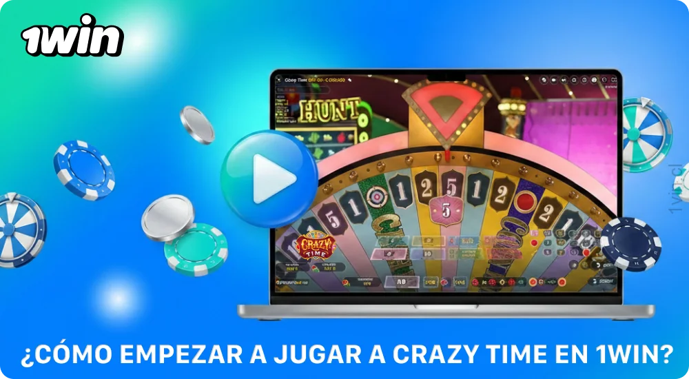Para empezar a jugar a Crazy Time en 1win Chile, regístrate y recarga tu cuenta