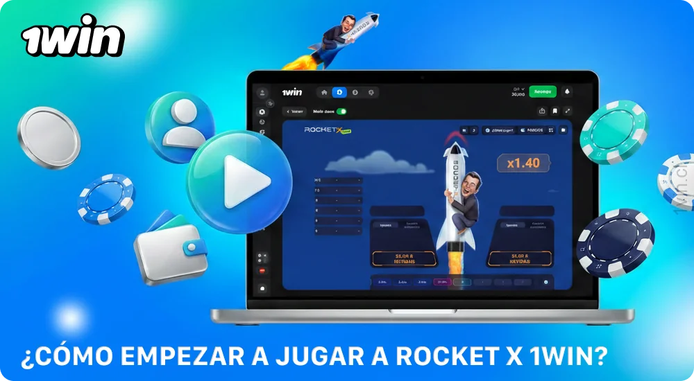 Para empezar a jugar a Rocket X en 1win, regístrate, recarga tu cuenta, abre el juego, haz una apuesta y retira tus ganancias a tiempo