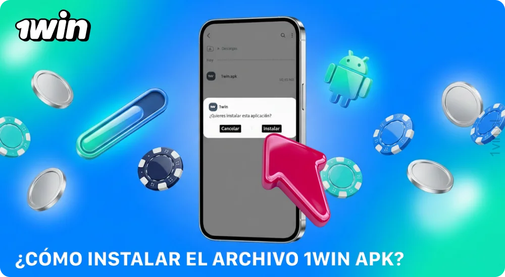 Para instalar el archivo APK de 1win, habilita la instalación de aplicaciones de terceros y abre el archivo descargado