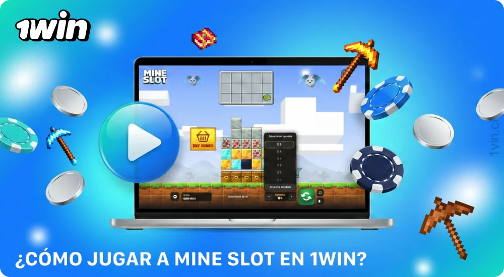 Para jugar a Mine Slot en 1win en Chile, regístrate, elige el juego, configura tu apuesta y gira los carretes