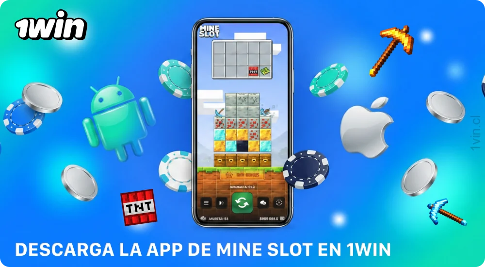 La aplicación 1win te permite jugar a Mine Slot en Android e iOS