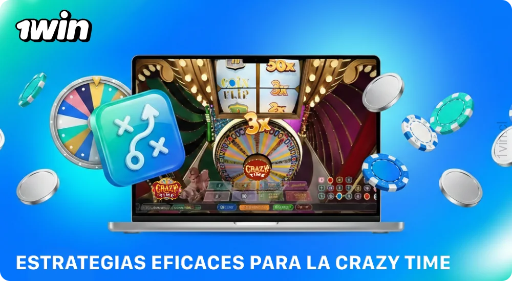 Las estrategias de Crazy Time en 1win incluyen apuestas equilibradas, administración del bankroll y análisis de resultados