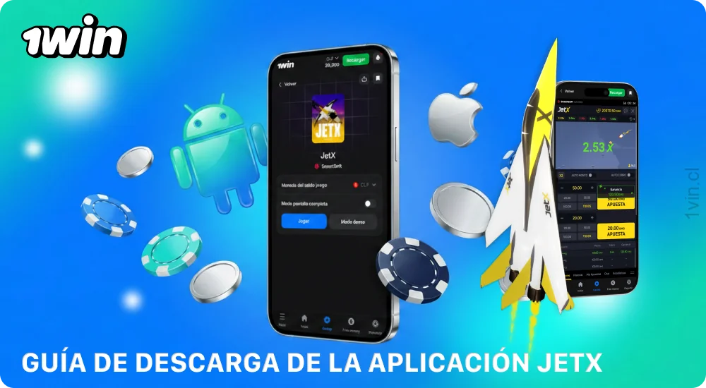 Descarga la aplicación JetX 1win, instálala y empieza a jugar después de registrarte