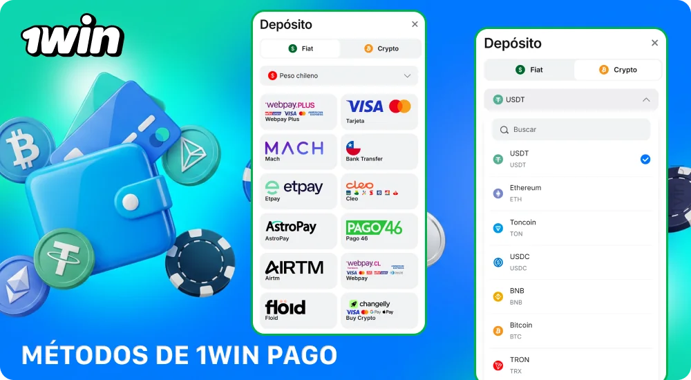 1win admite los métodos de pago más populares en Chile para comodidad de los jugadores