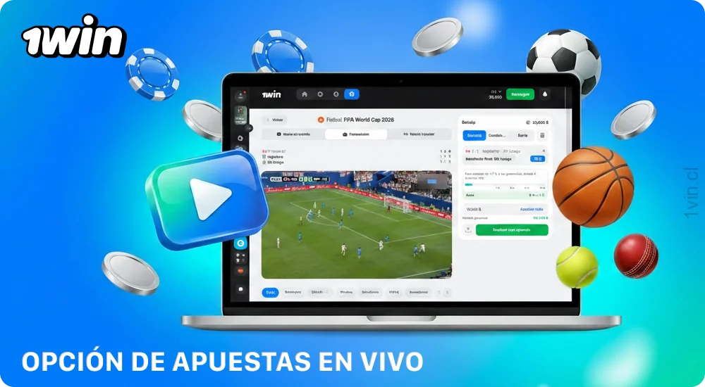 En 1win Chile están disponibles las apuestas en vivo con cuotas dinámicas y transmisiones en directo