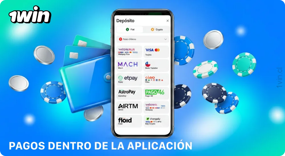 La aplicación 1win Chile admite diversos métodos para recargar y retirar fondos