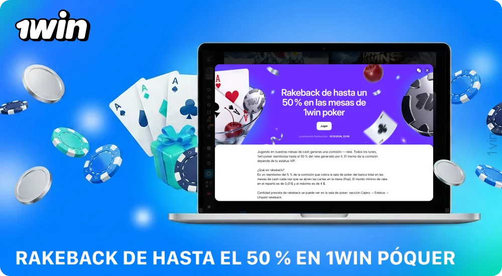 El rakeback de 1win Chile Poker devuelve una parte de la comisión a los jugadores, ofreciendo niveles de recompensa de hasta el 50 %