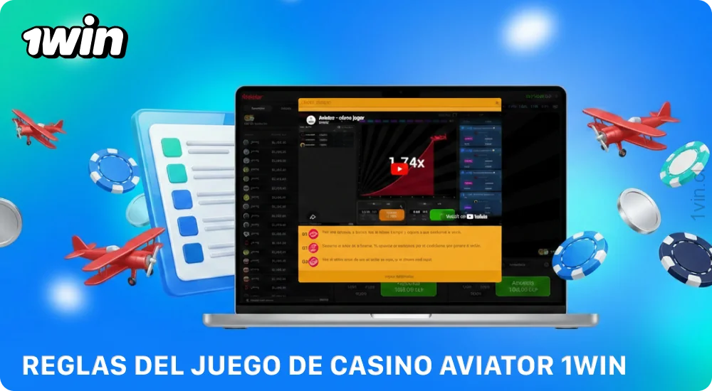 Según las reglas del juego Aviator de 1win, el jugador realiza una apuesta y retira sus ganancias antes de que el avión se estrelle