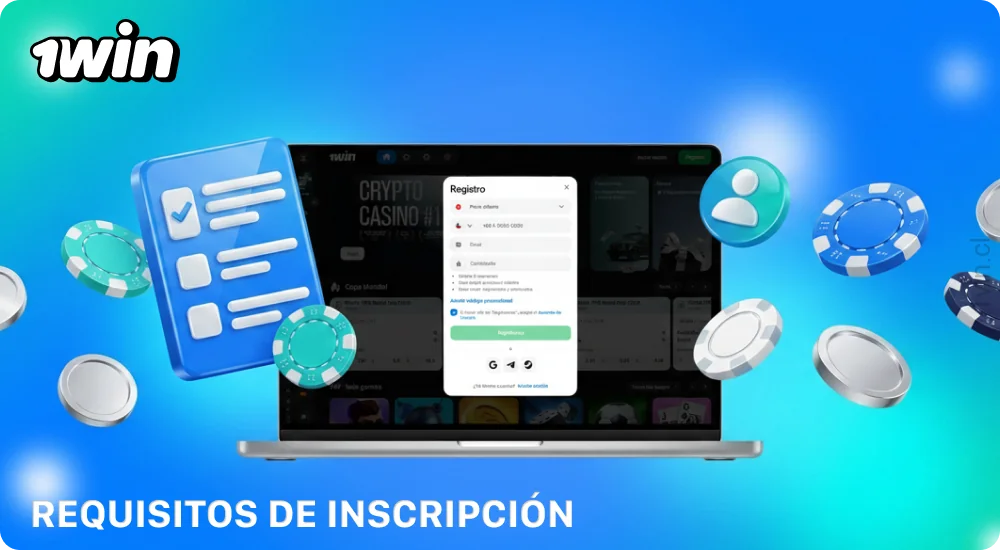 Para registrarte en 1win Chile, debes ser mayor de 18 años, proporcionar datos veraces y cumplir con las reglas de la plataforma