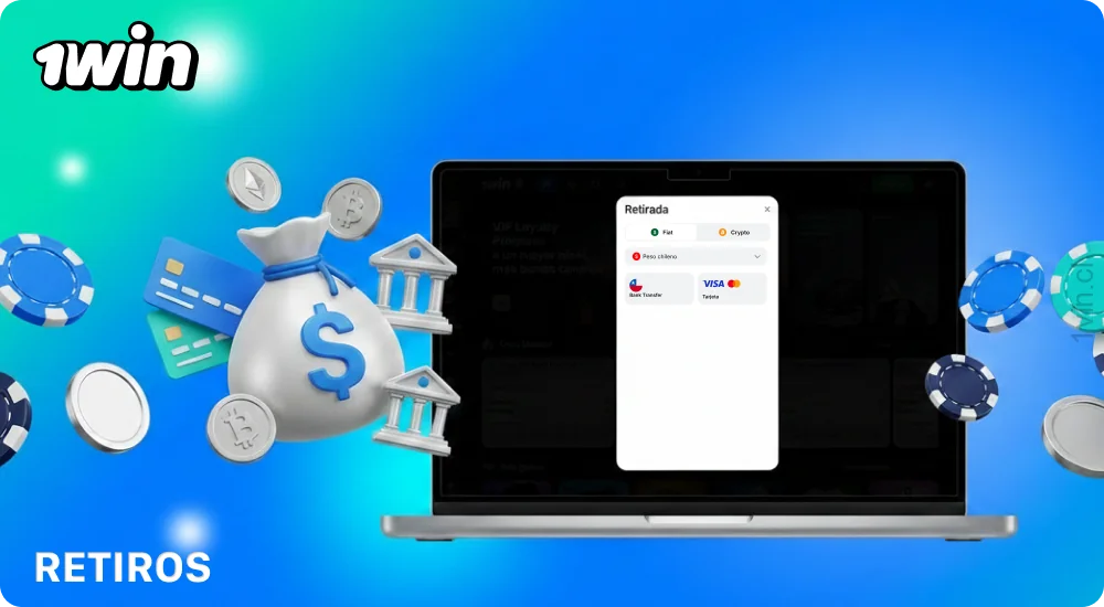 Los retiros de fondos de 1win Chile se pueden realizar a través de varios métodos de pago