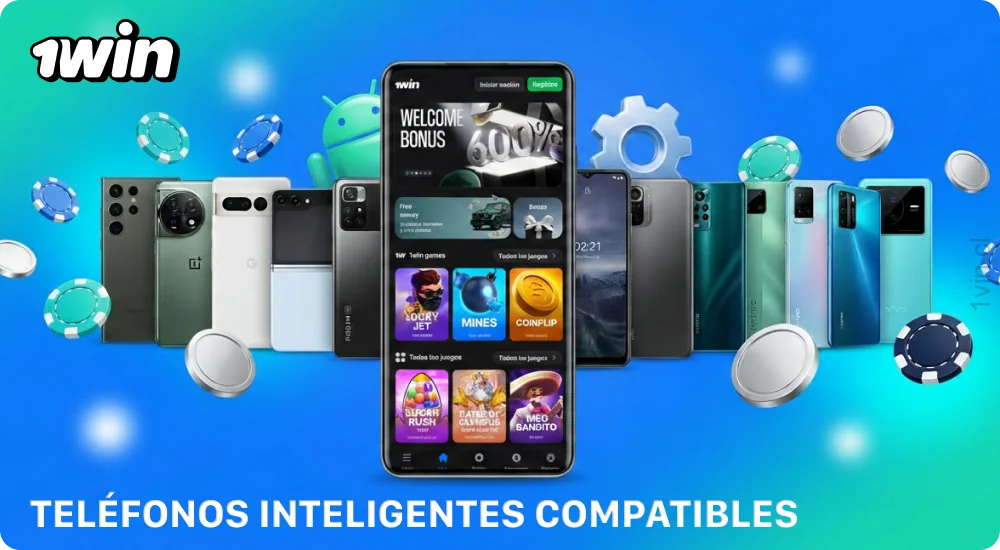 La aplicación 1win Chile es compatible con la mayoría de los smartphones y tabletas modernos con Android