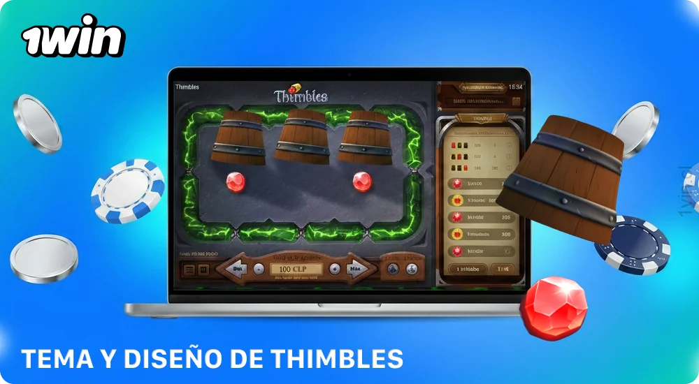 El diseño de Thimbles 1win presenta un estilo sencillo y cuenta con un panel de control de apuestas fácil de usar