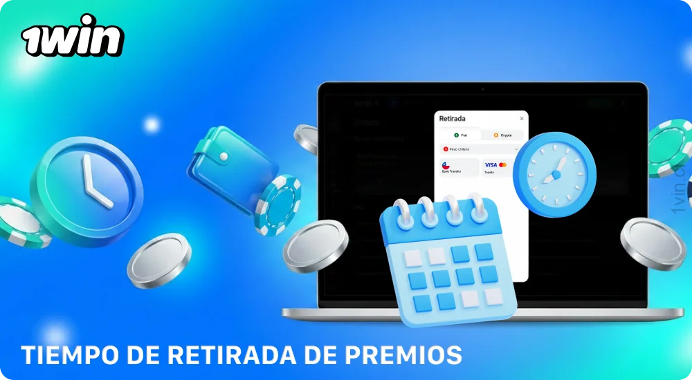El tiempo de procesamiento de los retiros en 1win Chile depende del método de pago seleccionado
