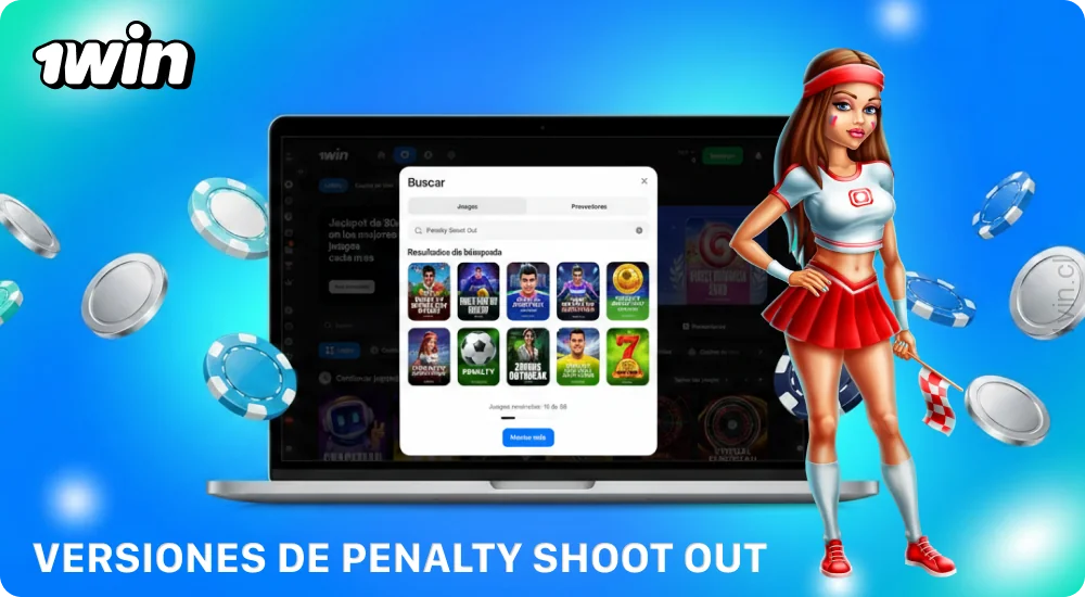 En el casino 1win de Chile hay diferentes versiones disponibles del juego Penalty Shoot Out